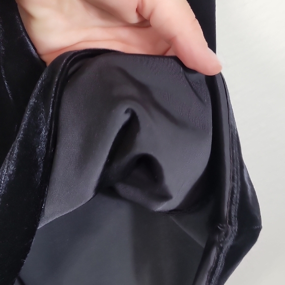 Y2K NoBo Velvet Mini Dress Size L Black Sheer Short Sleeve Whimsigoth Square Nec - Picture 9 of 15